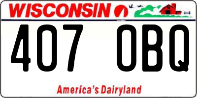 WI license plate 407OBQ