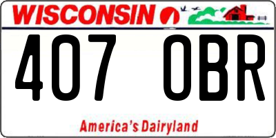 WI license plate 407OBR