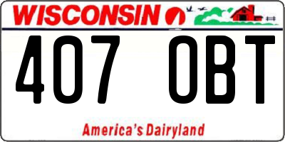 WI license plate 407OBT
