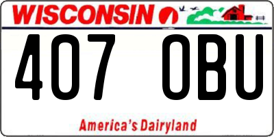 WI license plate 407OBU
