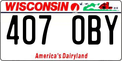 WI license plate 407OBY
