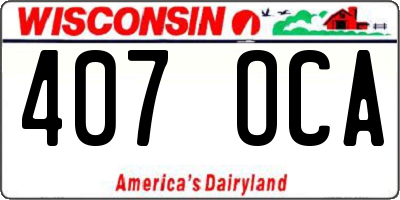 WI license plate 407OCA