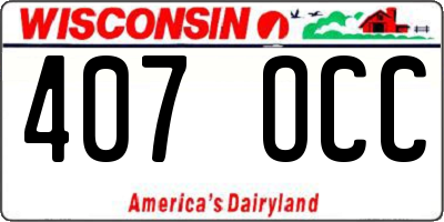WI license plate 407OCC