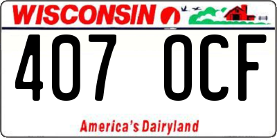 WI license plate 407OCF