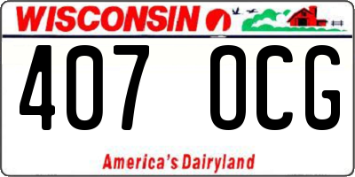 WI license plate 407OCG