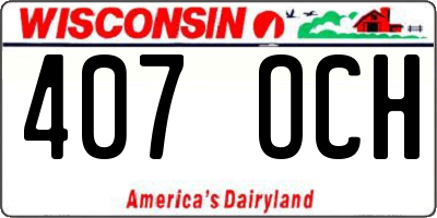 WI license plate 407OCH