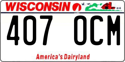 WI license plate 407OCM