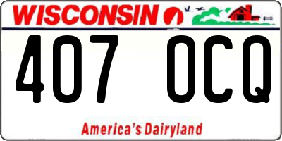 WI license plate 407OCQ
