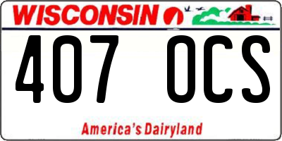 WI license plate 407OCS