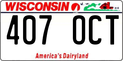 WI license plate 407OCT