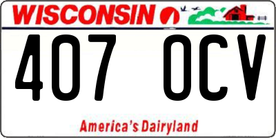 WI license plate 407OCV