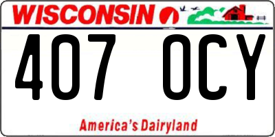 WI license plate 407OCY