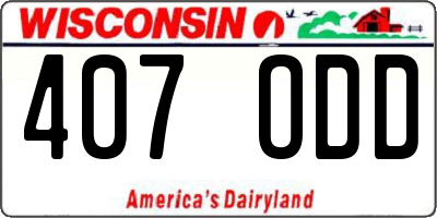 WI license plate 407ODD