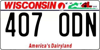 WI license plate 407ODN