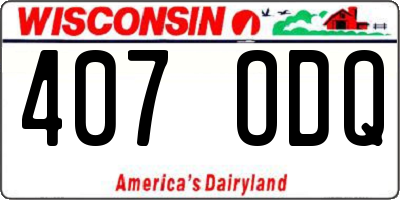 WI license plate 407ODQ