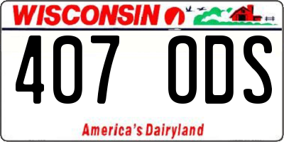 WI license plate 407ODS