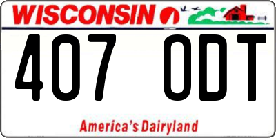 WI license plate 407ODT