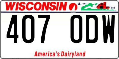 WI license plate 407ODW
