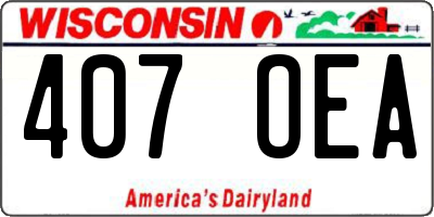 WI license plate 407OEA