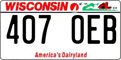 WI license plate 407OEB