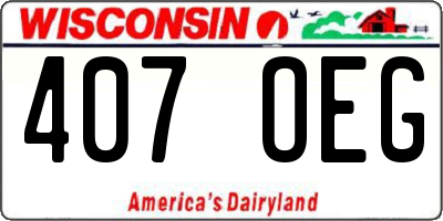 WI license plate 407OEG