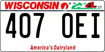 WI license plate 407OEI