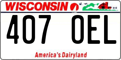 WI license plate 407OEL
