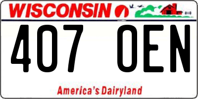 WI license plate 407OEN
