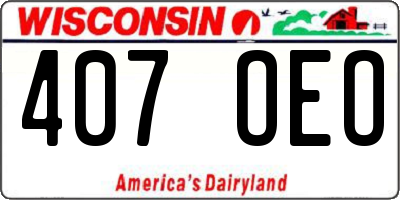 WI license plate 407OEO