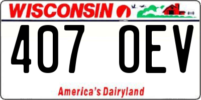 WI license plate 407OEV