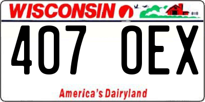 WI license plate 407OEX