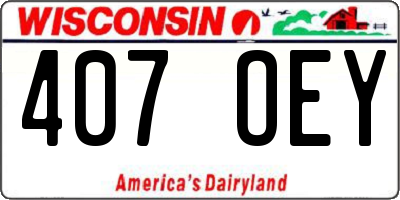 WI license plate 407OEY