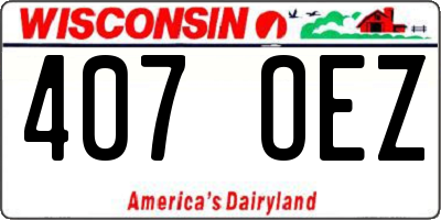 WI license plate 407OEZ