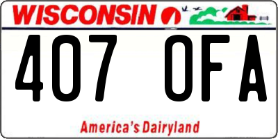 WI license plate 407OFA