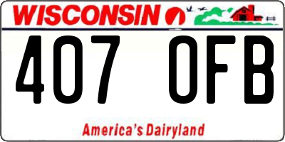 WI license plate 407OFB