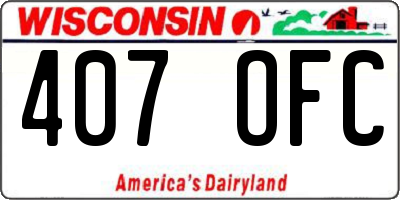 WI license plate 407OFC