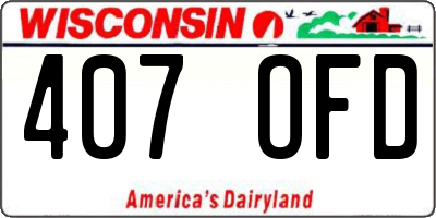 WI license plate 407OFD