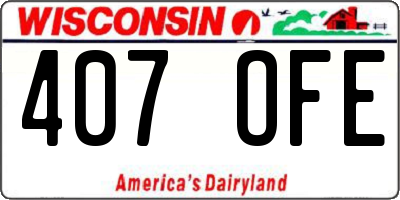 WI license plate 407OFE