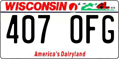WI license plate 407OFG