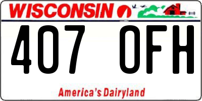 WI license plate 407OFH