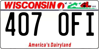WI license plate 407OFI
