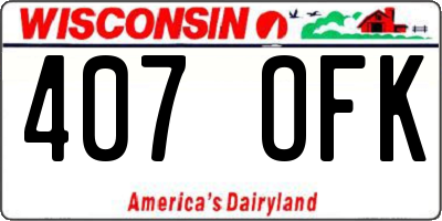WI license plate 407OFK