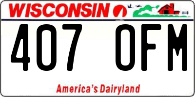 WI license plate 407OFM