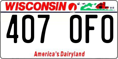 WI license plate 407OFO