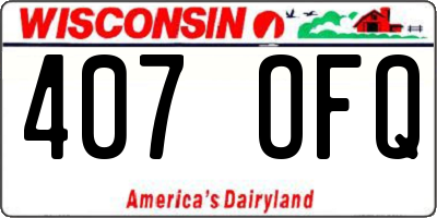 WI license plate 407OFQ