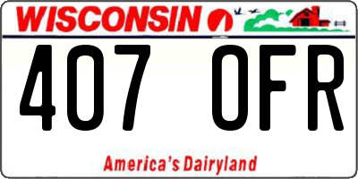 WI license plate 407OFR