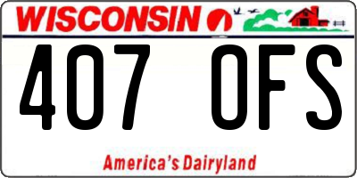 WI license plate 407OFS