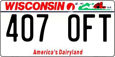 WI license plate 407OFT
