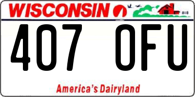 WI license plate 407OFU