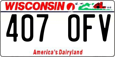 WI license plate 407OFV